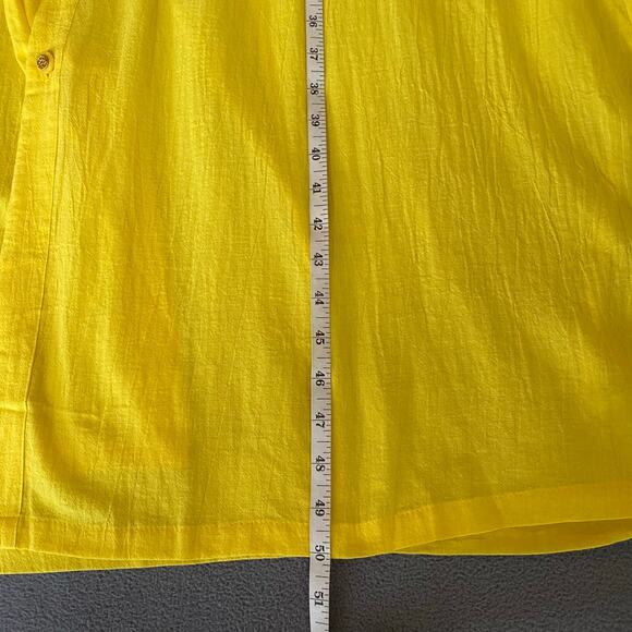 Vtg 80s 90s Two Potato Button Down Tie Back Short Sleeve Maxi Dress S Yellow NOS - Picture 14 of 16